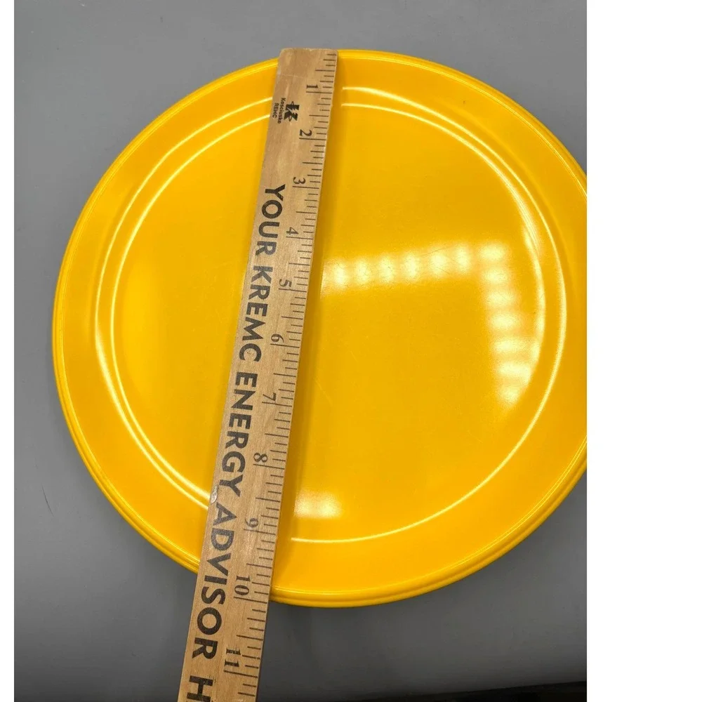 Vtg 12 Pc Rubbermaid Melamine‎ Plates Set Mixed Lot Yellow Red Brown Retro MCM